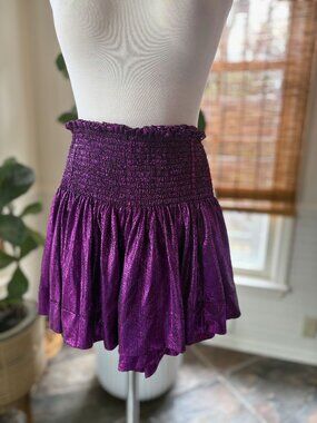 Queen of Sparkles High Waisted Smocked Skort Size Smal